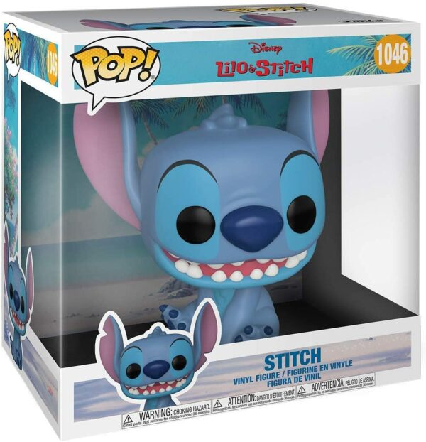 Figurine officielle Funko Pop Super Size de Stitch du film d'animation Disney Lilo et Stitch et disponible chez Galaxy Pop le magasin geek