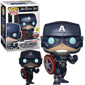 Figurine officielle Funko Pop de Captain America de la saga de film Marvel Avengers et disponible chez Galaxy Pop le magasin geek