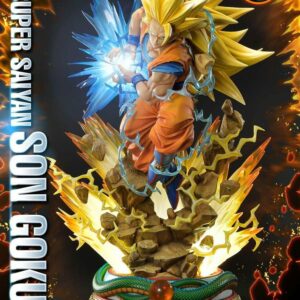 Photo de la statue Son Goku Super Saiyan Deluxe de Prime 1 et disponible sur le site Galaxy-Pop.com