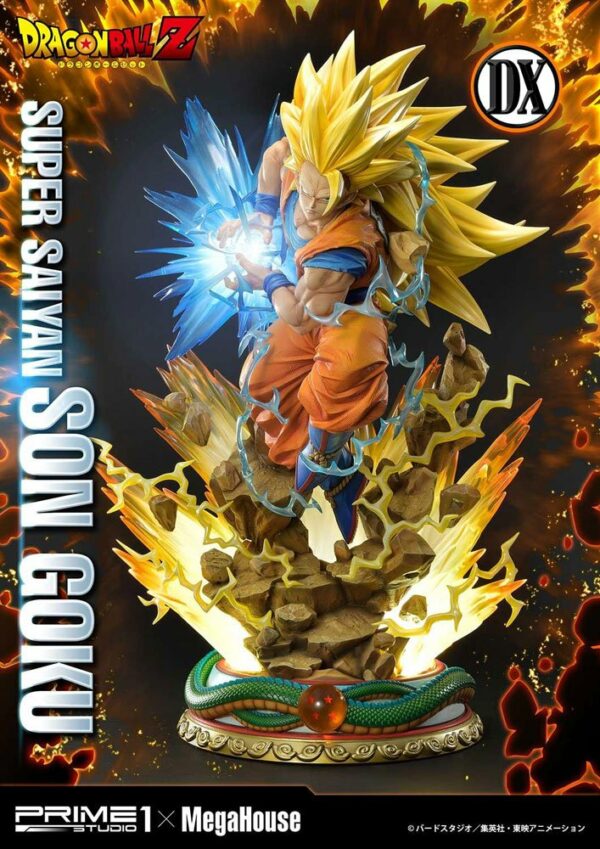 Photo de la statue Son Goku Super Saiyan Deluxe de Prime 1 et disponible sur le site Galaxy-Pop.com