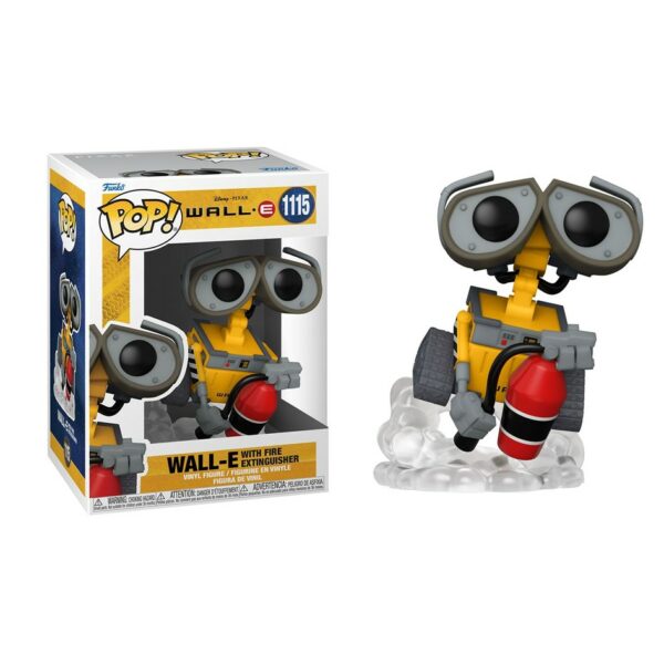 Figurine officielle Funko Pop de Wall-E avec un extincteur du film d'animation Pixar Wall-E et disponible chez Galaxy Pop le magasin geek