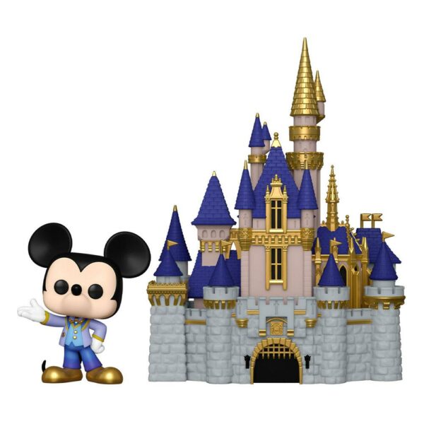 Figurine officielle Funko Pop de Mickey 50ème Anniversaire avec le Château de Cendrillon de Disney et disponible chez Galaxy Pop le magasin geek