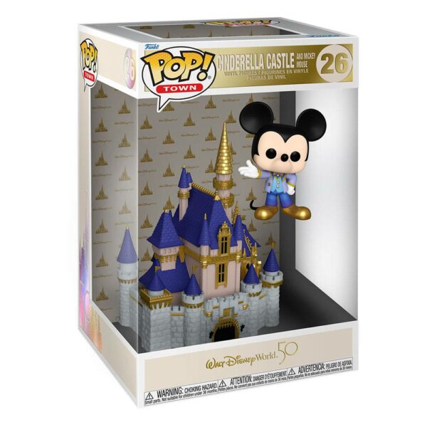 Figurine officielle Funko Pop de Mickey 50ème Anniversaire avec le Château de Cendrillon de Disney et disponible chez Galaxy Pop le magasin geek