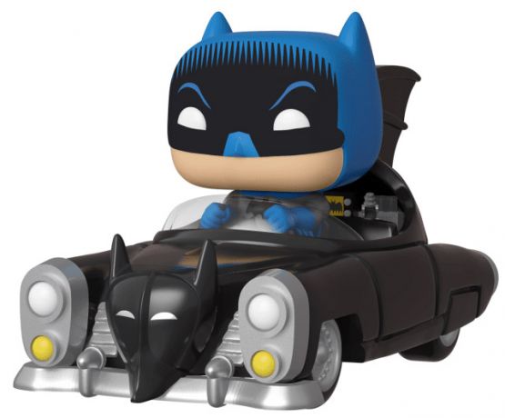 Figurine officielle Funko Pop DC Comics de Batman de 1950 conduisant la Batmobile et disponible chez Galaxy Pop le magasin geek