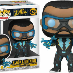 Figurine officielle Funko Pop de Black Lightning héros de la série de DC Comics et disponible chez Galaxy Pop le magasin geek