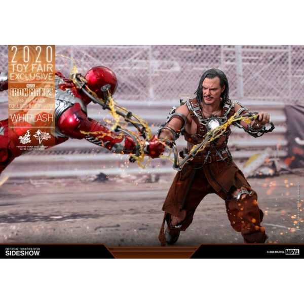 Figurine articulée officielle de Whiplash du film Iron Man 2 au format 1/6 par le studio Hot Toys disponible au magasin geek Galaxy Pop Montélimar