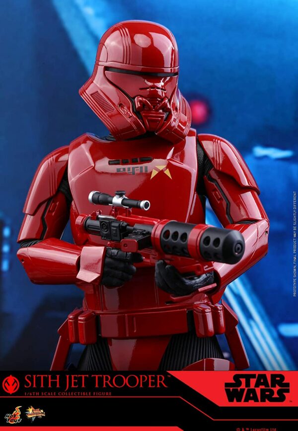 Figurine articulée officielle d'un Trooper Sith de Star Wars au format 1/6 par le studio Hot Toys disponible au magasin geek Galaxy Pop Montélimar