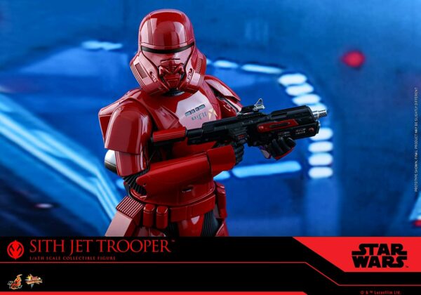 Figurine articulée officielle d'un Trooper Sith de Star Wars au format 1/6 par le studio Hot Toys disponible au magasin geek Galaxy Pop Montélimar