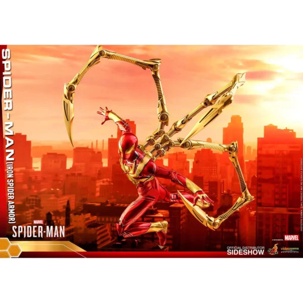 Figurine articulée officielle de Spider-Man: Iron Spider Armor au format 1/6 par le studio Hot Toys disponible au magasin geek Galaxy Pop Montélimar
