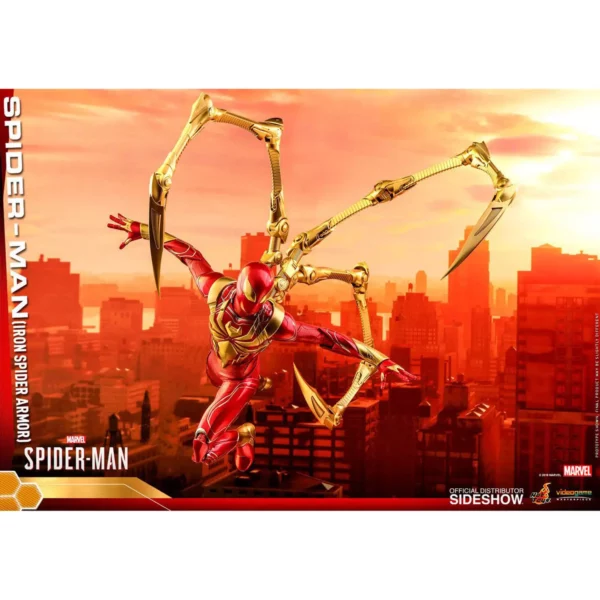 Figurine articulée officielle de Spider-Man: Iron Spider Armor au format 1/6 par le studio Hot Toys disponible au magasin geek Galaxy Pop Montélimar