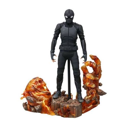 Figurine articulée officielle de Spider-Man en combinaison furtive au format 1/6 par le studio Hot Toys disponible au magasin geek Galaxy Pop Montélimar