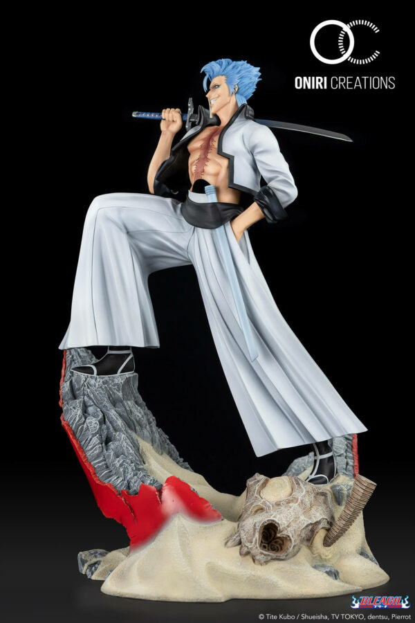 Statuette officielle de Grimmjow Jaggerjack issu du manga Bleach au format 1/6 par le studio Oniri Créations disponible au magasin geek Galaxy Pop Montélimar