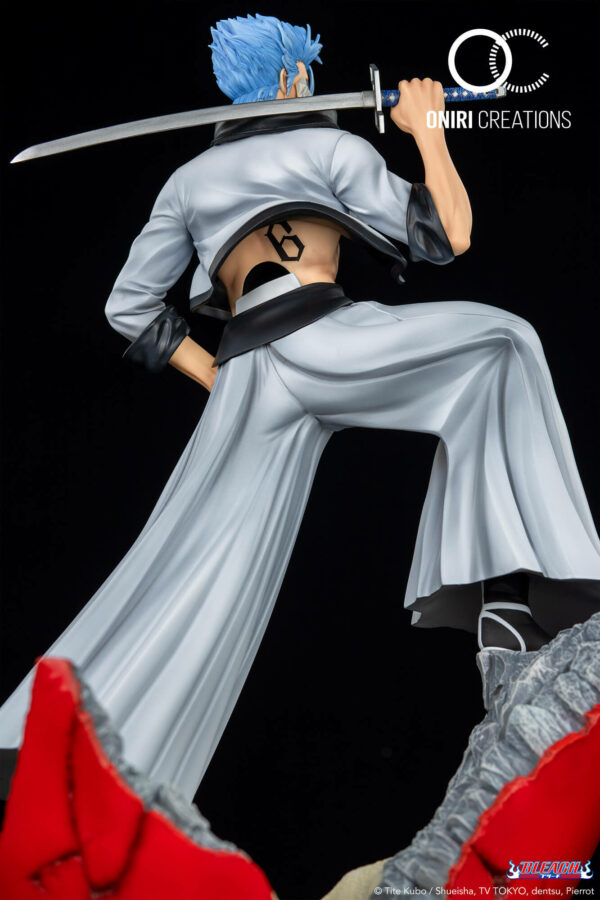 Statuette officielle de Grimmjow Jaggerjack issu du manga Bleach au format 1/6 par le studio Oniri Créations disponible au magasin geek Galaxy Pop Montélimar