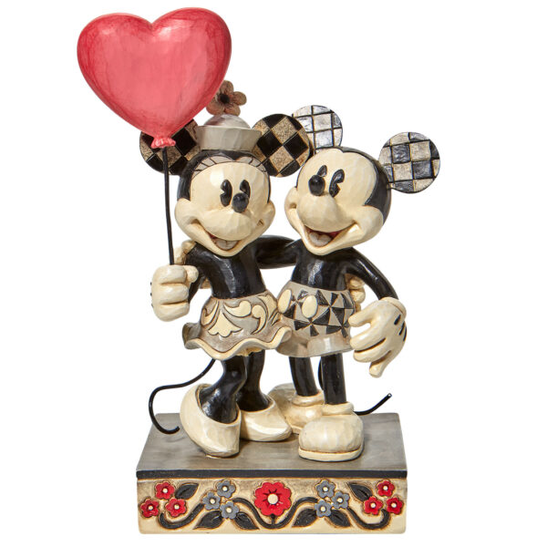 Figurine Mickey Minnie ballon coeur